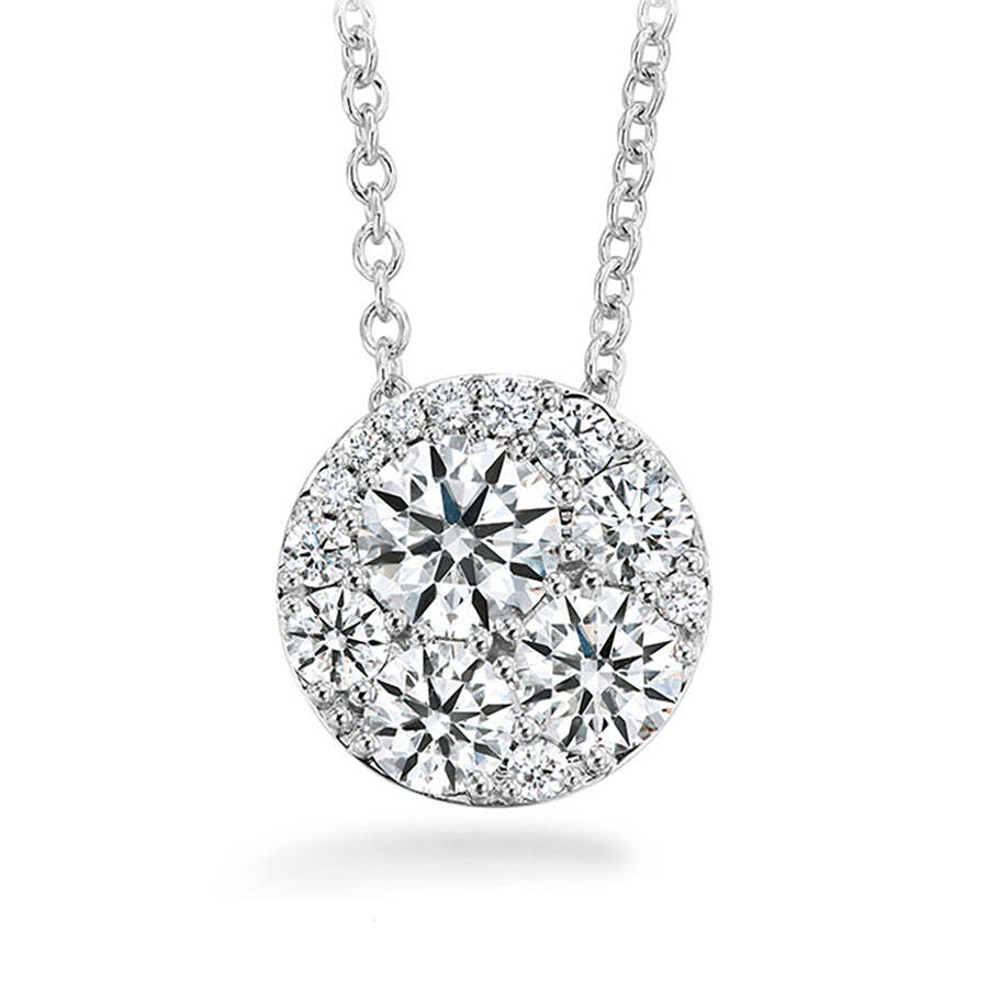 Tessa 2.14-2.24ct Diamond Circle Pendant in 18K White Gold, 18" chain