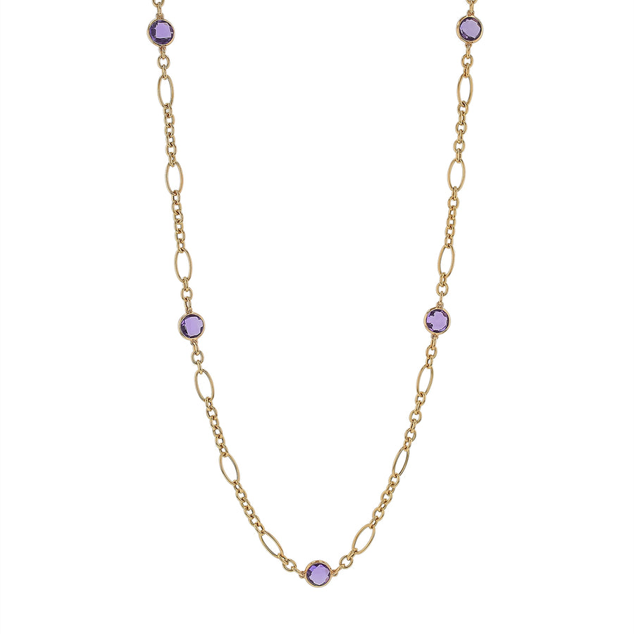 6.98ct Amethyst Necklace in 18K Yellow Gold, 20"