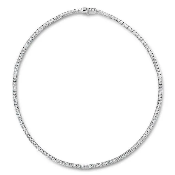 Signature 7.94-8.32ct Diamond Line Necklace in 18K White Gold, 16"