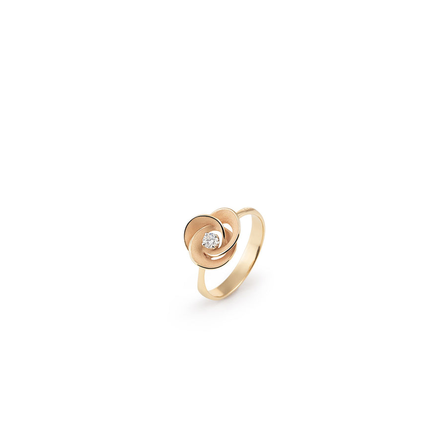 Desert Rose 0.10ct Diamond Ring in 18K Orange Apricot Gold, size 6.75