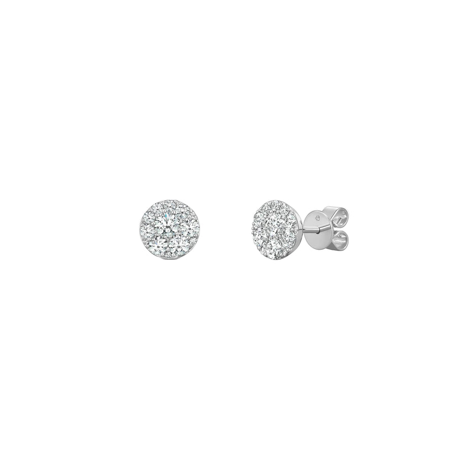 Tessa 0.45-0.55ct Diamond Cluster Stud Earrings in 18K White Gold