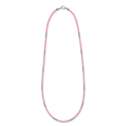 Pink Ceramic Station Necklace in Sterling Silver and Ceramic, 18"