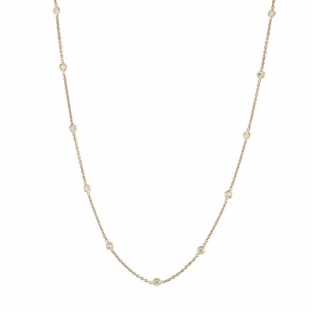 Diamonds by the Inch 0.64ct Diamond 13 Station Necklace in 18K Yellow Gold, 16"