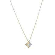 Tiny Princess 0.09ct Diamond Necklace in 18K Yellow and White Gold, 17" chain