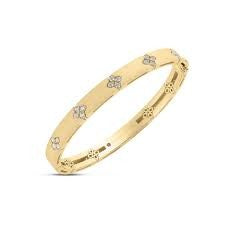 Love in Verona 0.15ct Diamond Satin Bangle Bracelet in 18K Yellow Gold