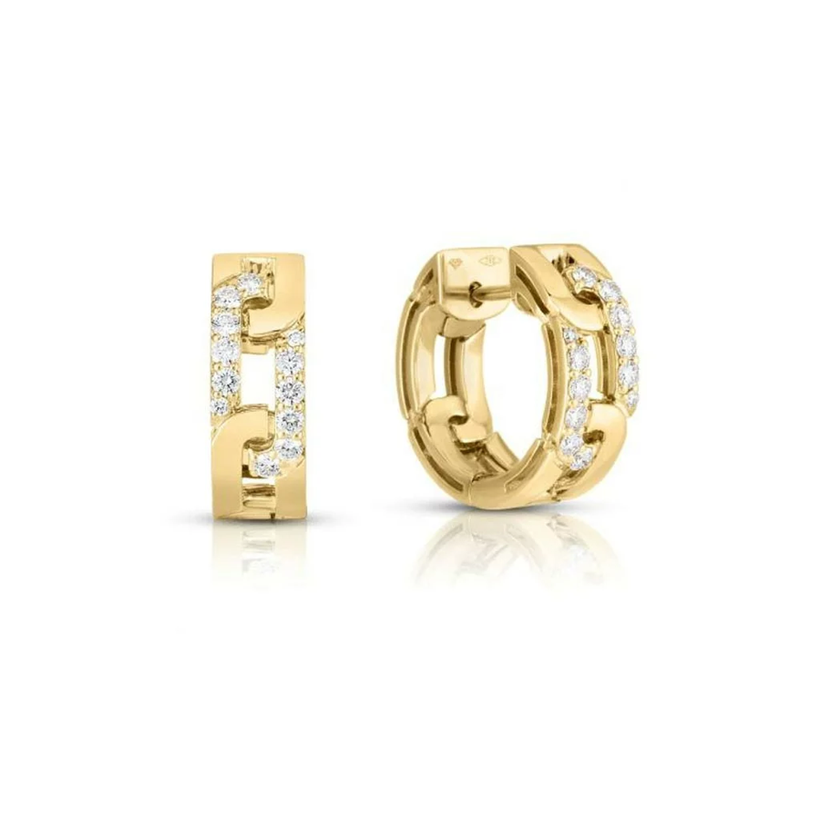 Navarra Diamond Hoop Earrings in 18K Yellow Gold