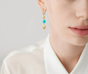 Siviglia Turquoise stone Drop Earrings with Diamonds in 18k Yellow Gold