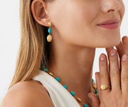 Siviglia Turquoise Drop Earring in 18k Yellow Gold