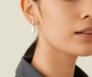 18K Yellow Gold Siviglia Mother of Pearl and Diamond Two Drop Earrings