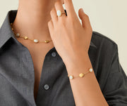 18K Yellow Gold and Mother of Pearl Bracelet
