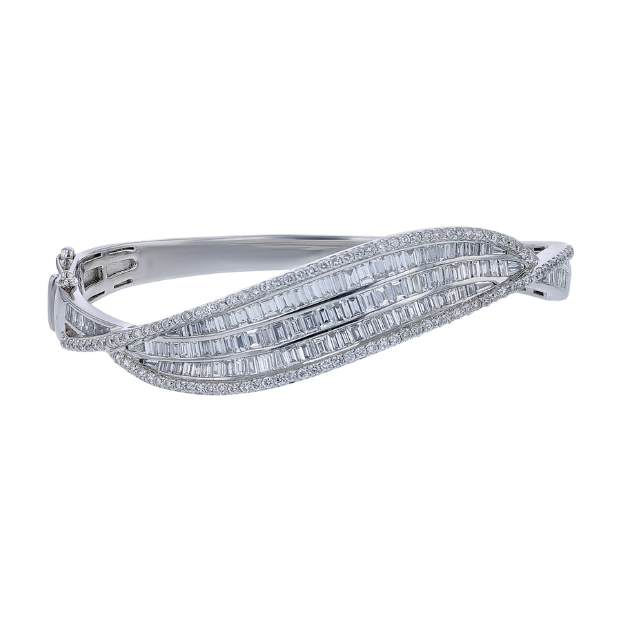 9.56ct Diamond Bangle Bracelet in 18K White Gold