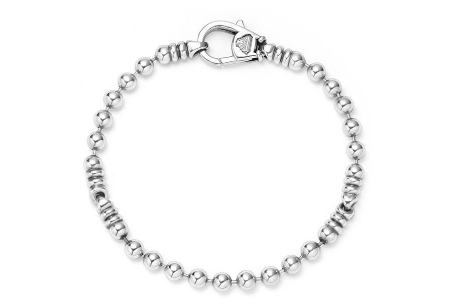 Anthem Ball Chain Two Station Chain Bracelet in Sterling Silver, Size 8
