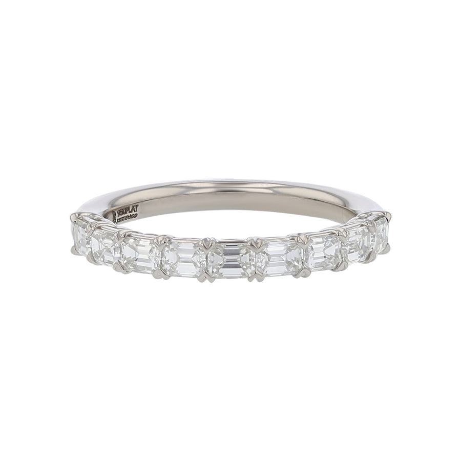 Grand Aire Petite 1.05ct Emerald Cut Diamond Band in Platinum, Size 6