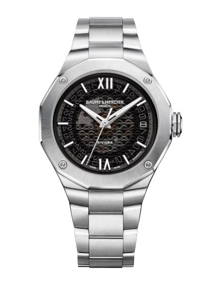 39mm Riviera Watch with Grey Dial in Stainless Steel, Bracelet