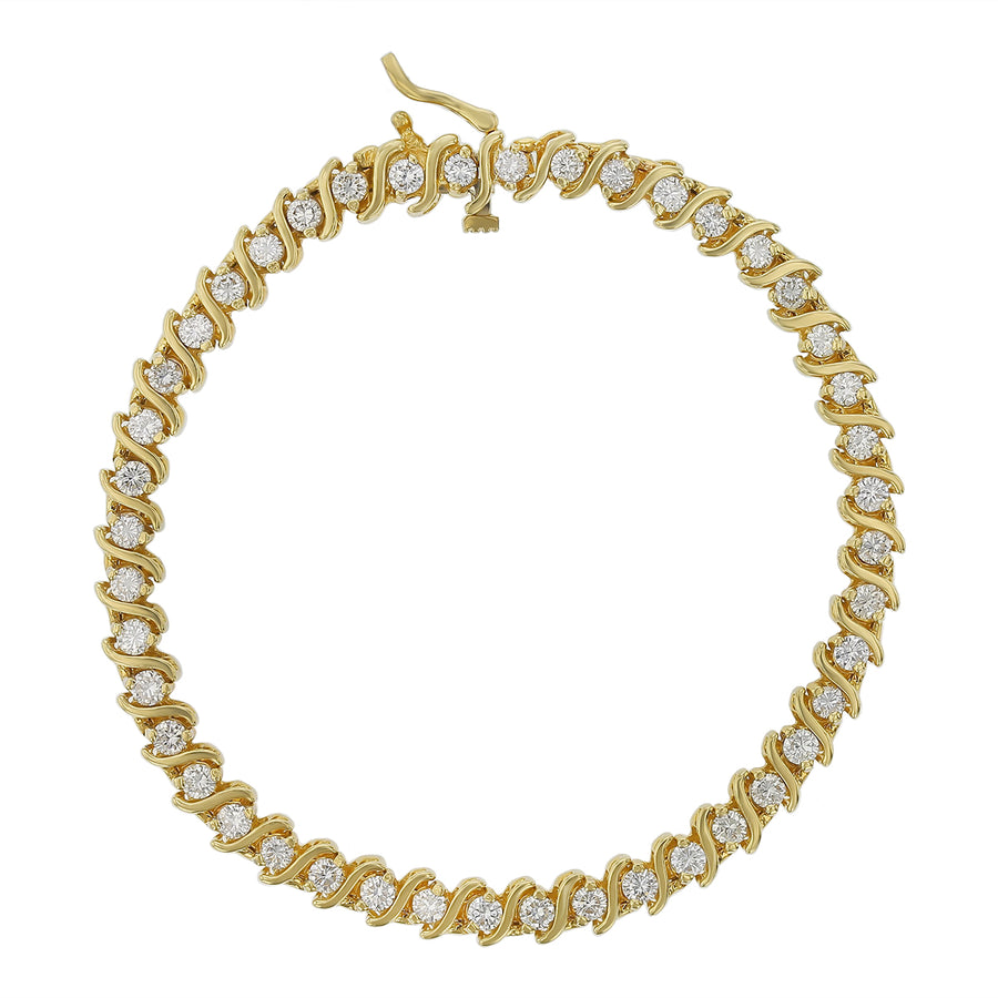 4.50ct Diamond Line Bracelet in 14K Yellow Gold, 7in
