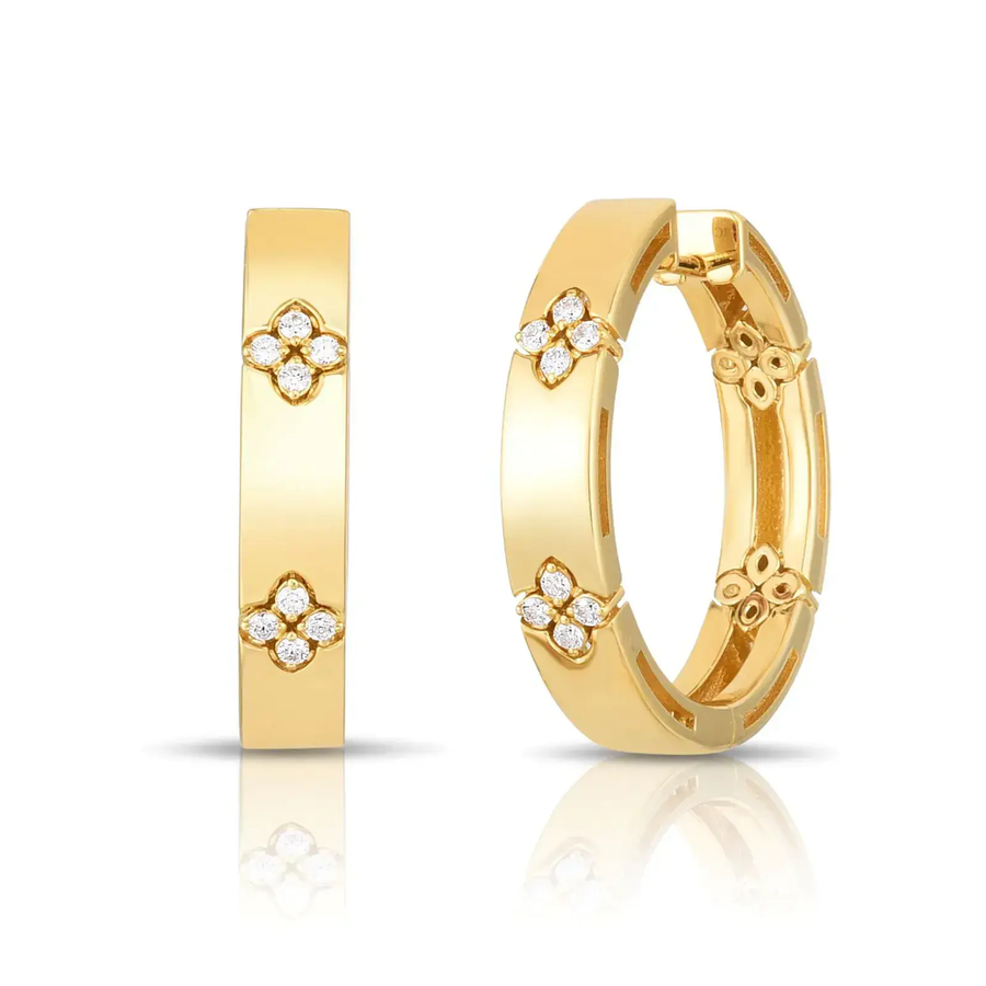 Love in Verona 0.12ct Diamond Hoop Earrings in 18K Yellow Gold