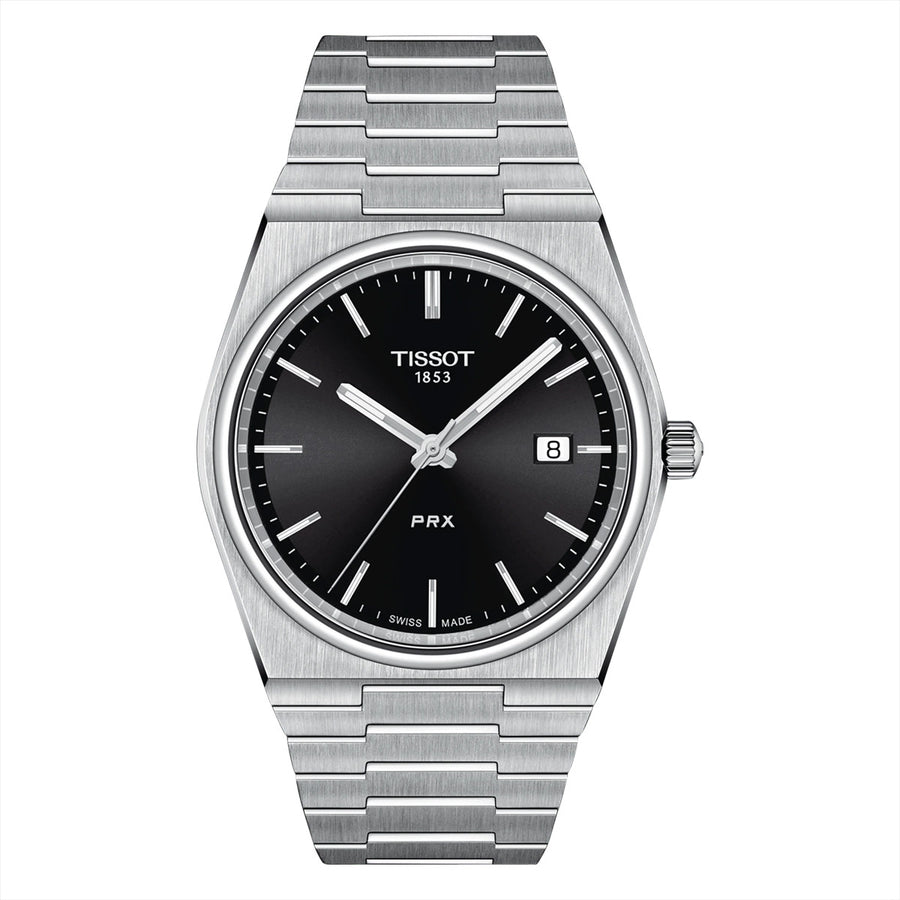 40mm PRX Watch with Black Dial in Stainless Steel, Bracelet