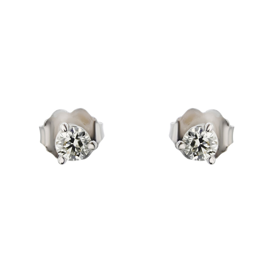 Hearts On Fire 0.30-0.37ct Diamond 3 Prong Stud Earrings in 18K White Gold