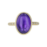 Siviglia 0.06ct Diamond and Amethyst Ring in 18K Yellow Gold