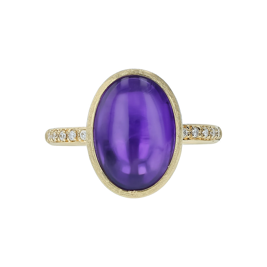 Siviglia 0.06ct Diamond and Amethyst Ring in 18K Yellow Gold