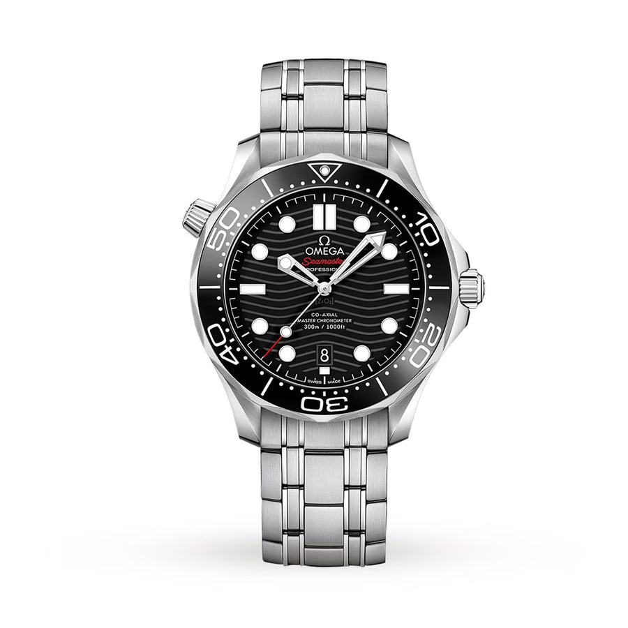 42mm Seamaster Diver300M Watch with Black Dial in Stainless Steel, Bracelet