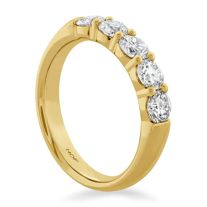 Diamond Signature 5-Stone Band in 18K Yellow Gold, Size 6.5