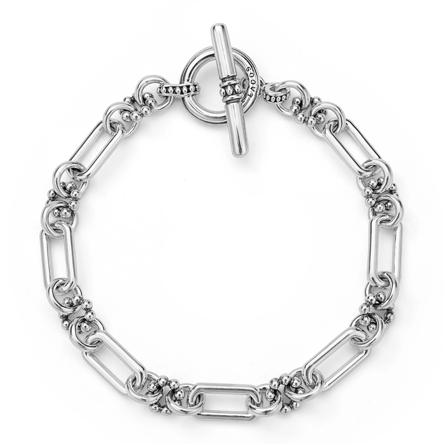 Signature Caviar 6mm Petite Link Bracelet in Sterling Silver, Size Medium