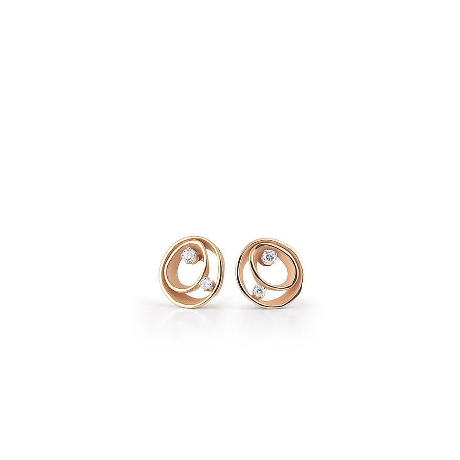 Dune 0.18ct Diamond Stud Earrings in 18K Orange Apricot Gold