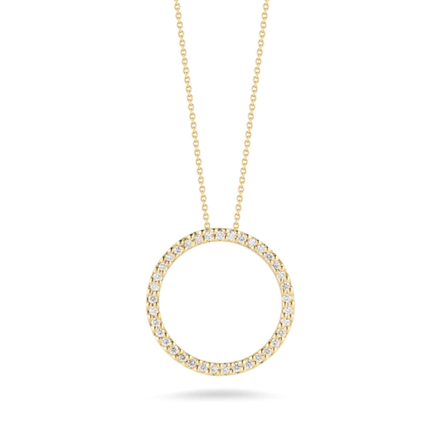 Tiny Treasures 0.26ct Diamond Circle Pendant in 18K Yellow Gold, 18" chain