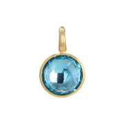 Jaipur Blue Topaz Bezel Pendant only in 18K Yellow Gold