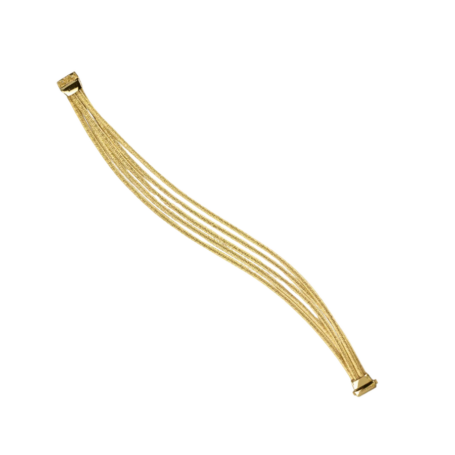Cairo 5 Strand Bracelet in 18K Yellow Gold, size 7.25