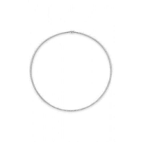 Uniform Diamond 4-Prong Line Necklace in 18K White Gold, 16.5in