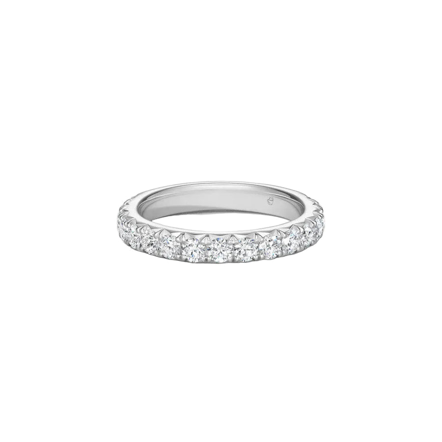 Vela 0.32ct French Cut Diamond Pave Band in Platinum, size 6.5