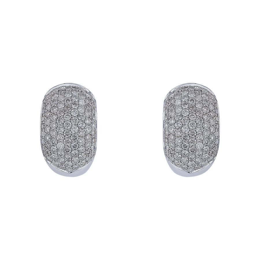 2.00ct Diamond Dome Earrings in 14K White Gold