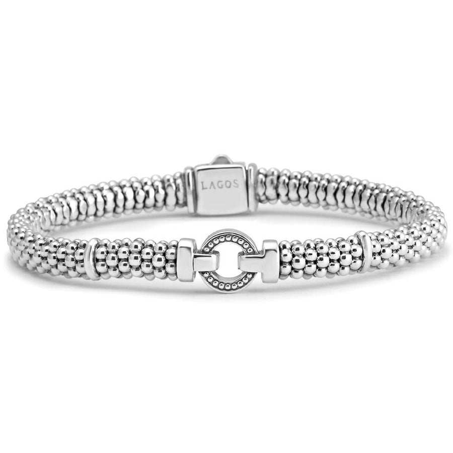 Enso 6mm Circle Rope Bracelet in Sterling Silver, size 7