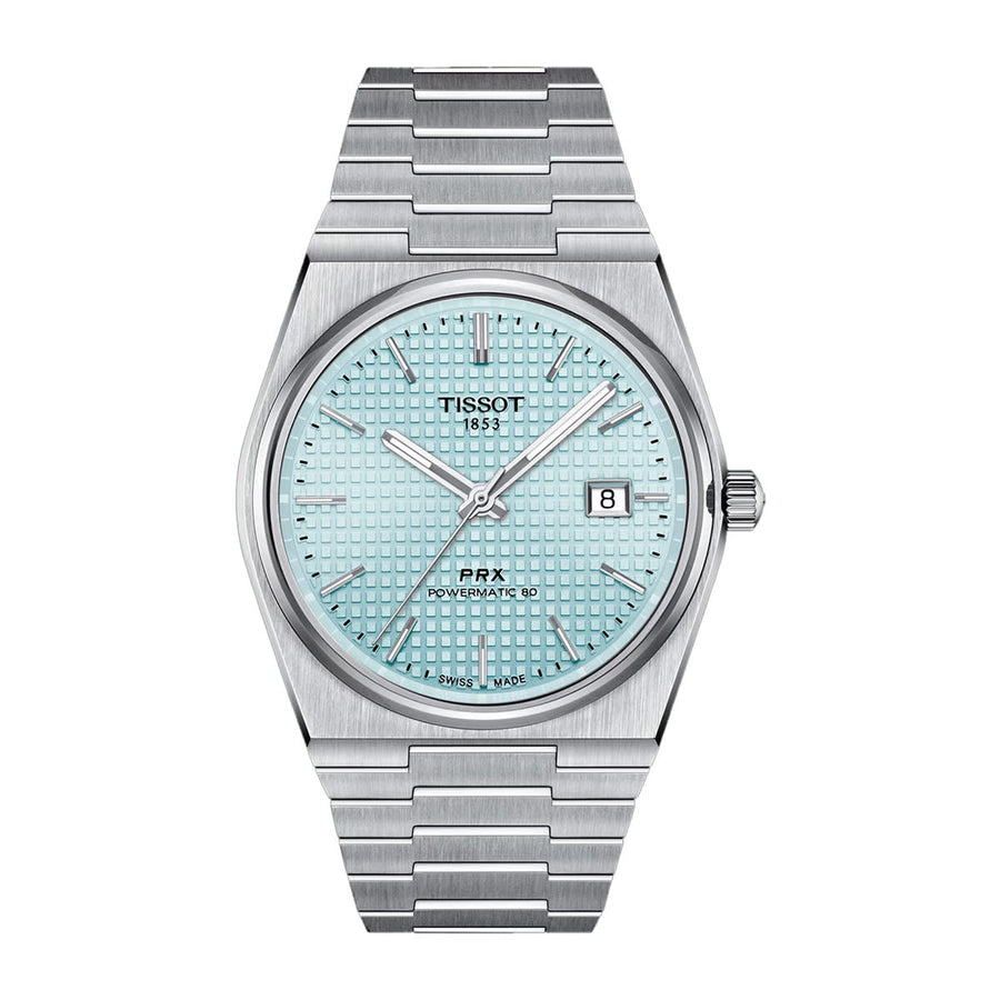 40mm PRX Powermatic 80 Watch with Ice Blue Dial in Stainless Steel, Bracelet