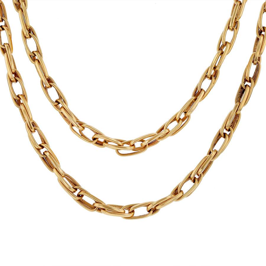 Fancy Oval Link Necklace in 14K Yellow Gold, 30.5"