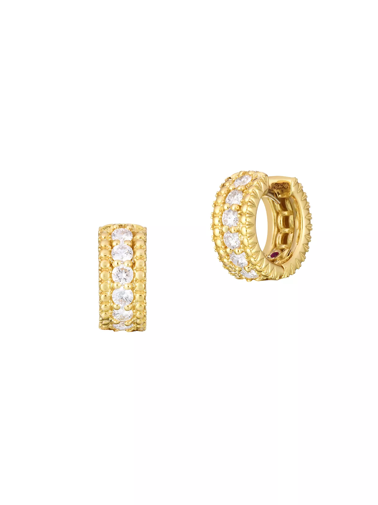 Siena Diamond Huggie Earrings in 18K Yellow Gold