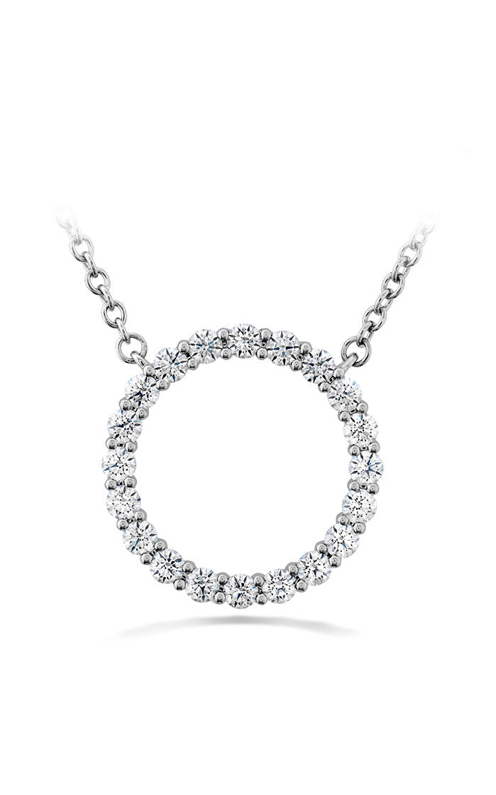 0.35-0.45ct Diamond Circle Necklace in 18K White Gold, 18"