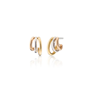 Rings of Saturn Triple Hoop Earrings in 18K Rose, White and Yellow Gold