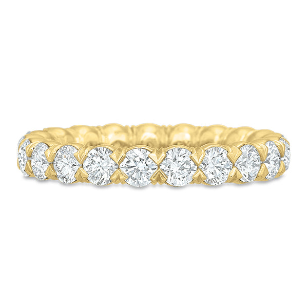 Silk Prong 2.00ct Diamond Eternity Band in 18K Yellow Gold, size 6
