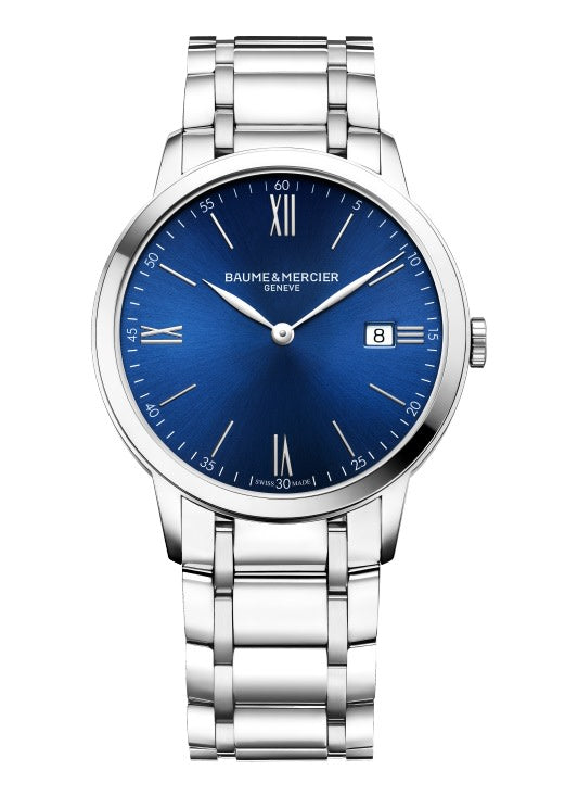 40mm Classima Watch with Blue Dial in Stainless Steel, Bracelet