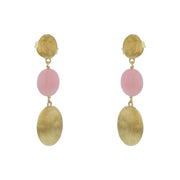 Siviglia Pink Opal Drop Earrings in 18K Yellow Gold