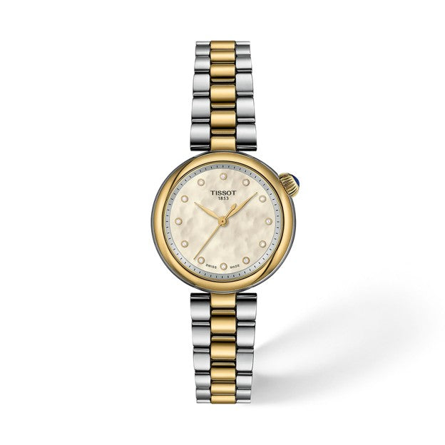 28mm Desir Watch with Mother of Pearl Dial in Stainless Steel and Yellow Gold PVD, Bracelet