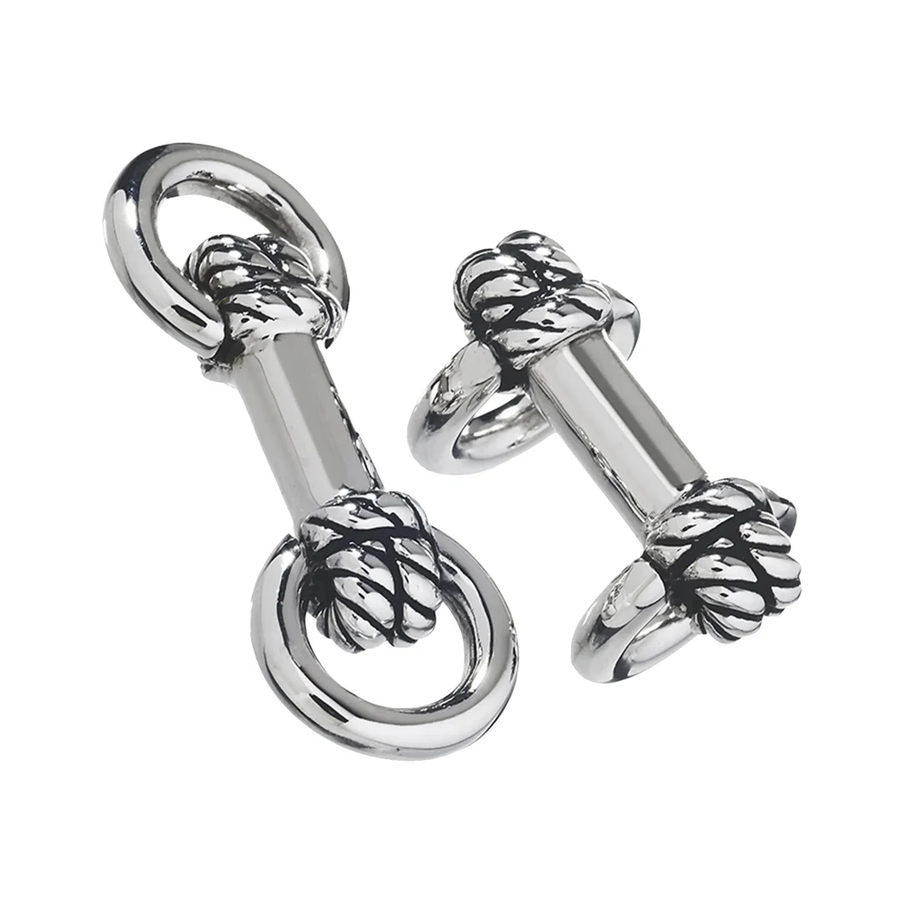 Horseshoe Rope Knot Flip Cufflinks in Sterling Silver
