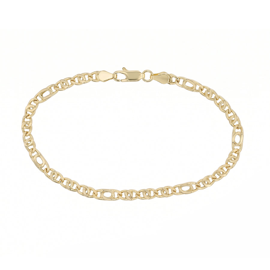 Flat Link Bracelet in 18K Yellow Gold, 8"