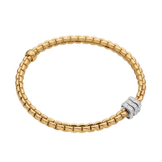 EKA Diamond Bracelet in 18K Yellow and White Gold, Medium