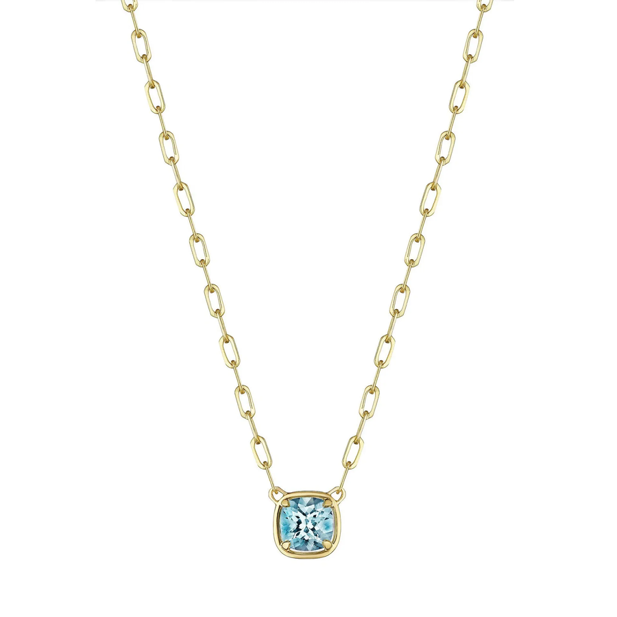 1.90ct Aquamarine Necklace in 18K Yellow Gold, 18"