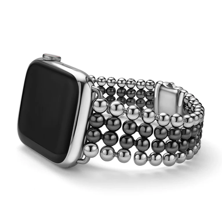 38mm Smart Infinite Black Caviar Watch Bracelet in Stainless Steel and Ceramic
