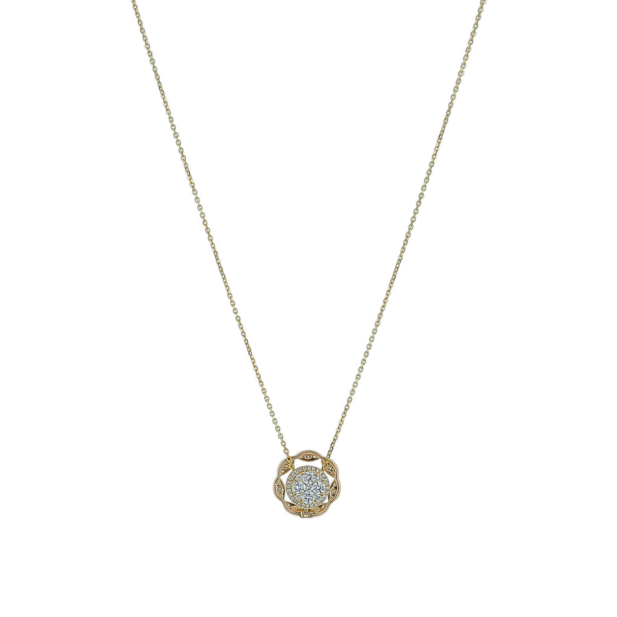 0.80ct Diamond 2 Way Pendant in 14K Yellow Gold, 16" chain